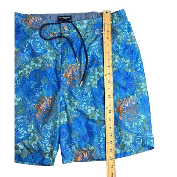 Peter Millar Collection Mens Large Blue Floral 7" Inseam Swin Trunks - Picture 4 of 9